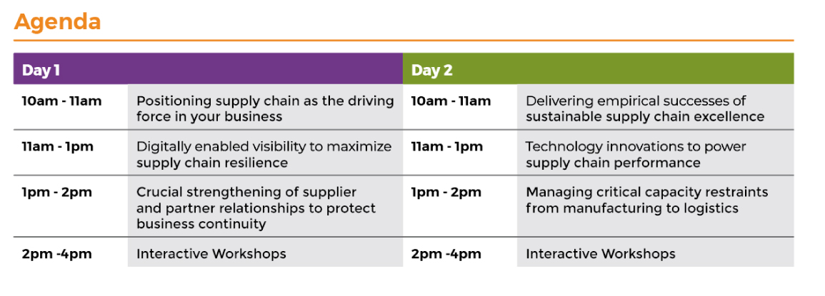 Supply Chain Europe Event Agenda